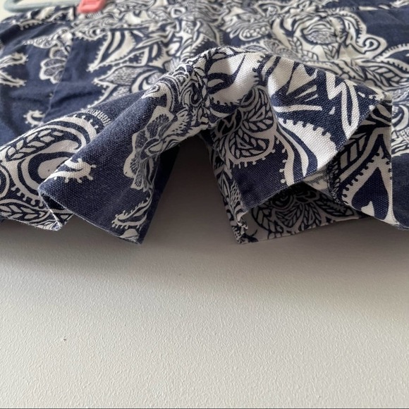 Gap Cotton Canvas Blue White Floral Paisely Shorts sz 4 - Picture 6 of 8